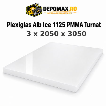 Plexiglas Alb Ice 1125 PMMA turnat 3 x 2050 x 3050 mm
